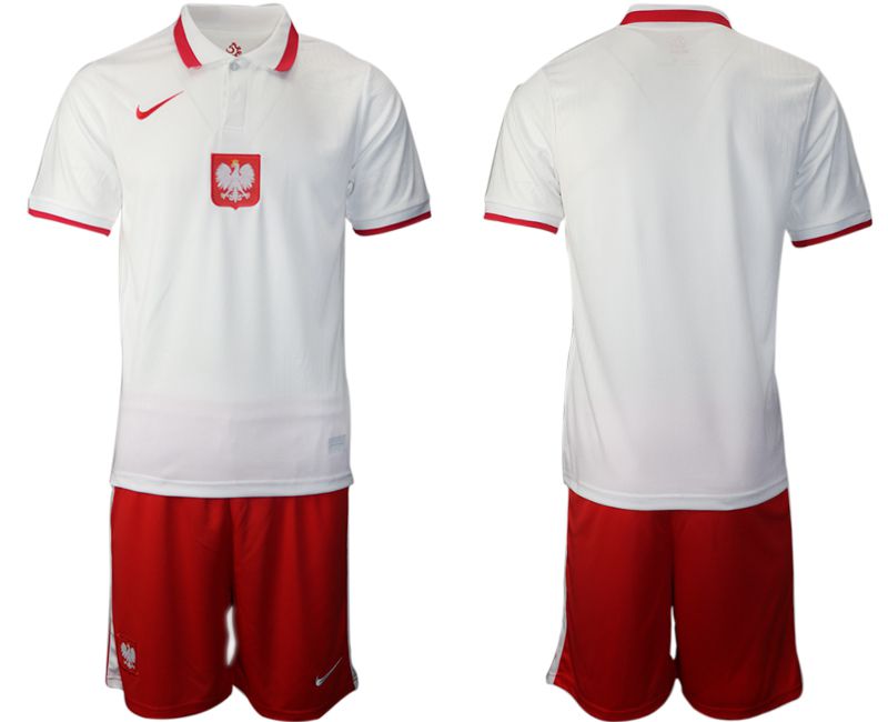 Men 2020-2021 European Cup Poland home white Blank Soccer Jersey->spain jersey->Soccer Country Jersey